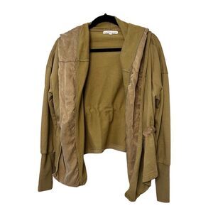 Young Fabulous & Broke Women’s Hooded Jacket Tie Front Army Green